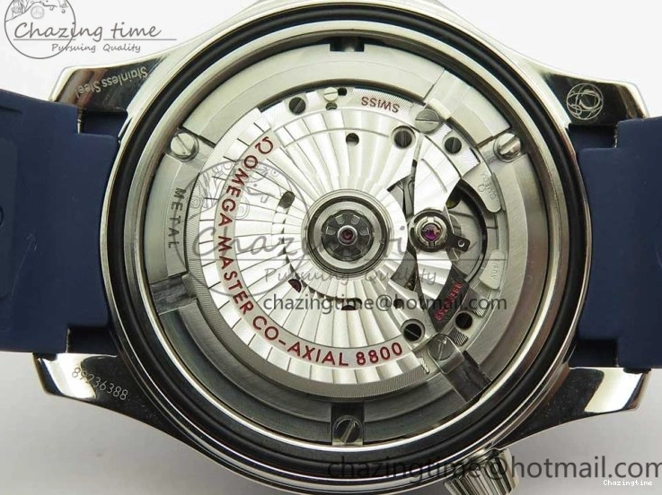 0321 Lightweight 2018 Seamaster Diver 300M VSF 1:1 Best Edition Blue Ceramic Blue Dial on Blue Rubber Strap A8800 V2 (Black Balance Wheel) 7961